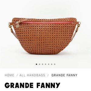 Clare V Grande Fanny in tan rattan NWT